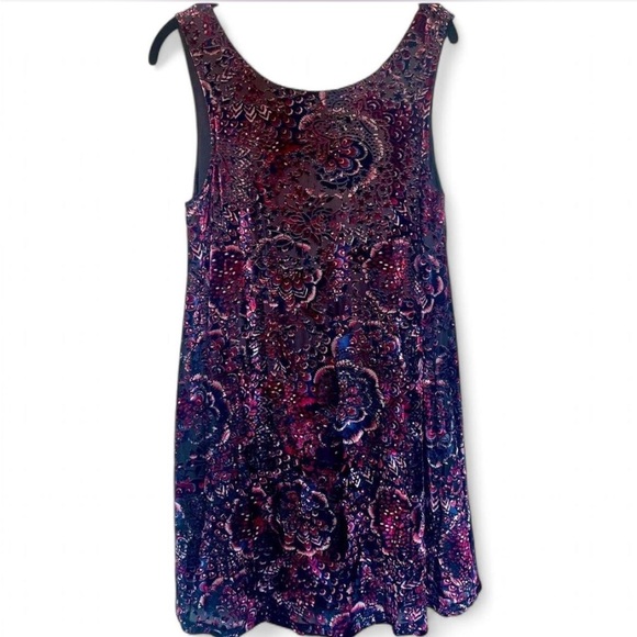 Velvet Burnout Mini Dress - Picture 1 of 4